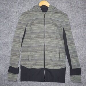 Lululemon Jacket Womens 10‎ Green Daily Practice Hooded Full Zip Thumbhole Yoga